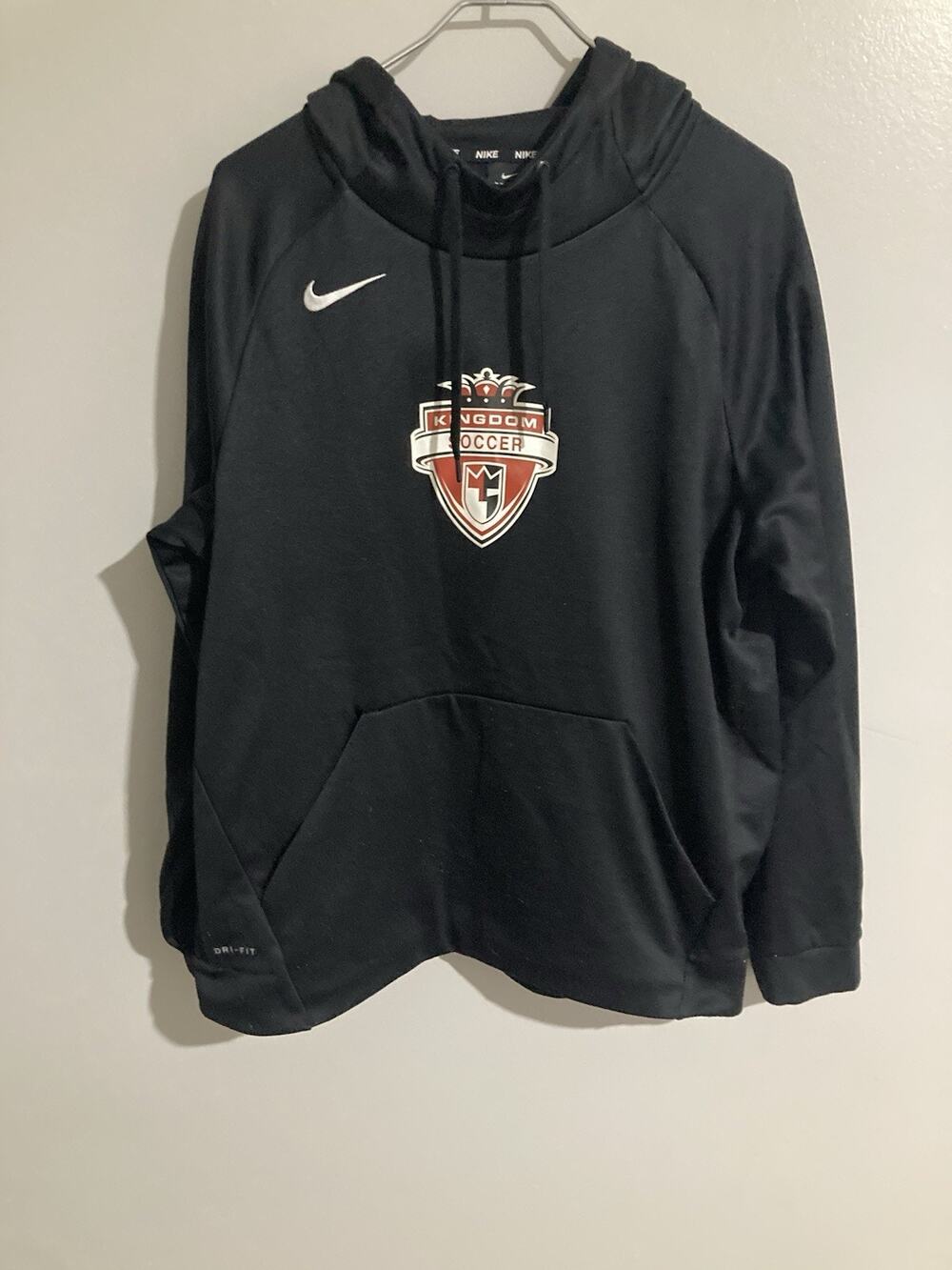Nike Kingdom Soccer Hoodie Men’s Size Large Black Crest Kalamazoo Football